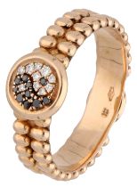No Reserve - Hulchi Belluni 18k rose gold ring set with approx. 0.10 ct. of diamonds.