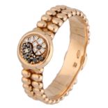 No Reserve - Hulchi Belluni 18k rose gold ring set with approx. 0.10 ct. of diamonds.
