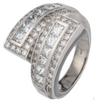 No Reserve - 18K White gold Toi & Moi ring set with approx. 1.95 ct. diamond.