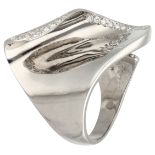 No Reserve - 18K white gold design ring set with approx. 0.28 ct. diamond.