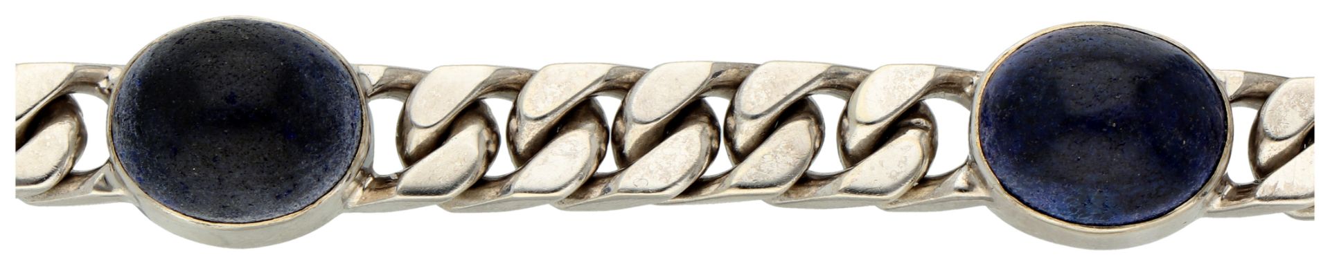 No Reserve - 18K White gold gourmet link bracelet set with sodalite. - Bild 3 aus 3