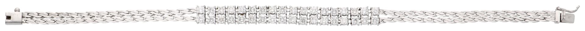 No Reserve - 18K White gold two-row bracelet set with approx. 1.80 ct. diamond. - Bild 3 aus 3