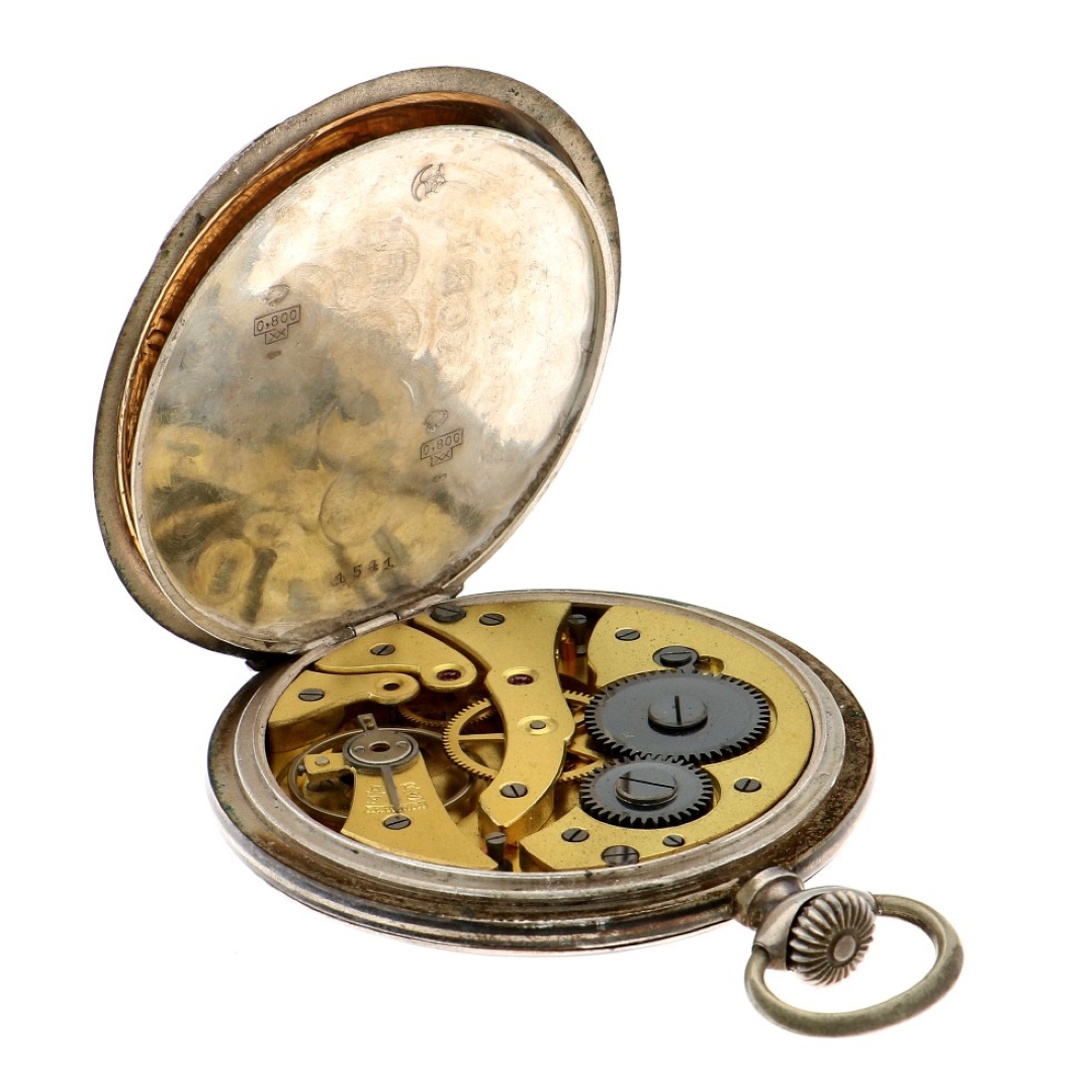 No Reserve - Zena Chronomètre Lever-Escapement silver 800/1000 - Men's pocketwatch. - Image 5 of 5