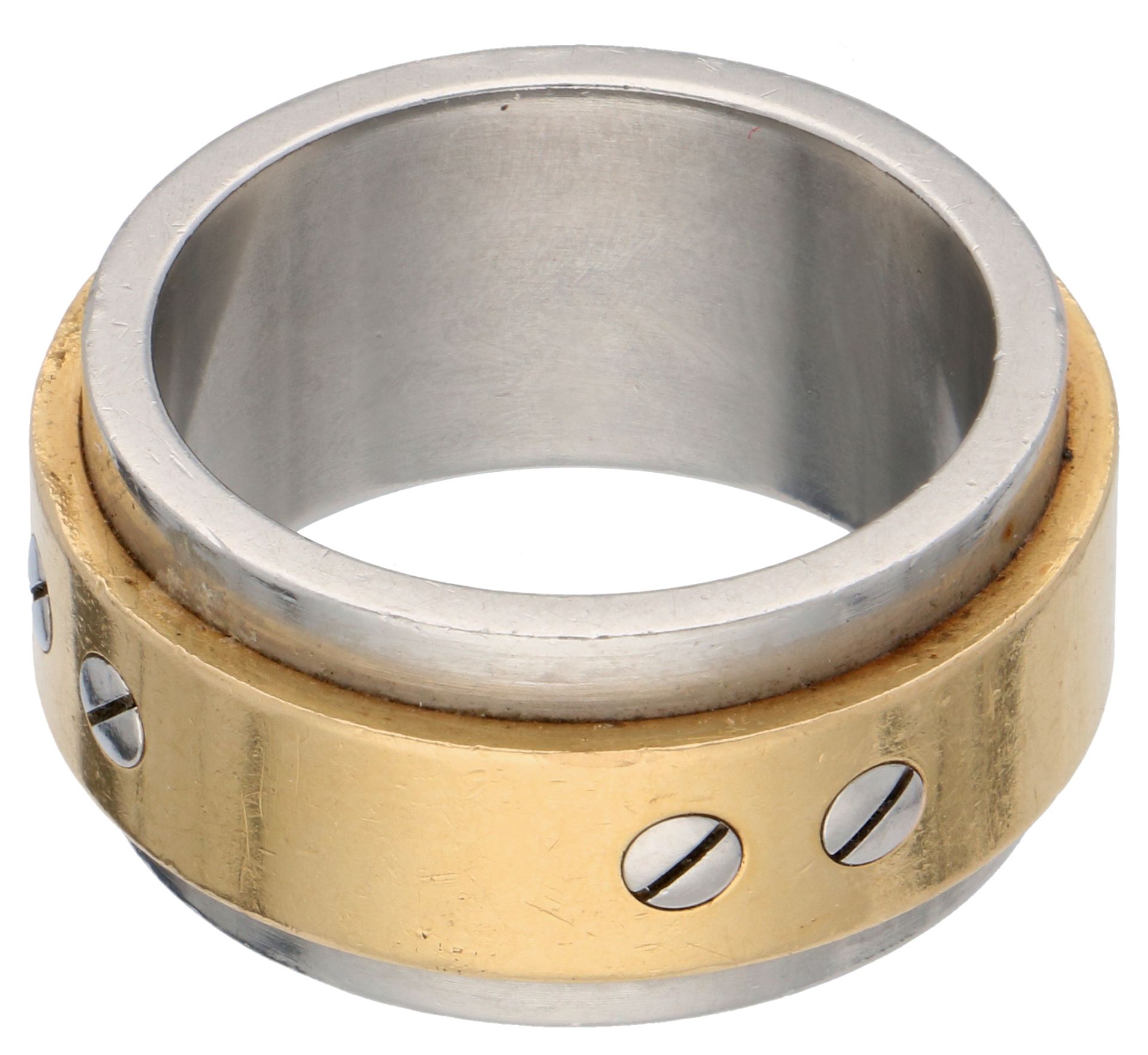 No Reserve - Cartier 18K yellow gold/steel Santos ring. - Image 2 of 3