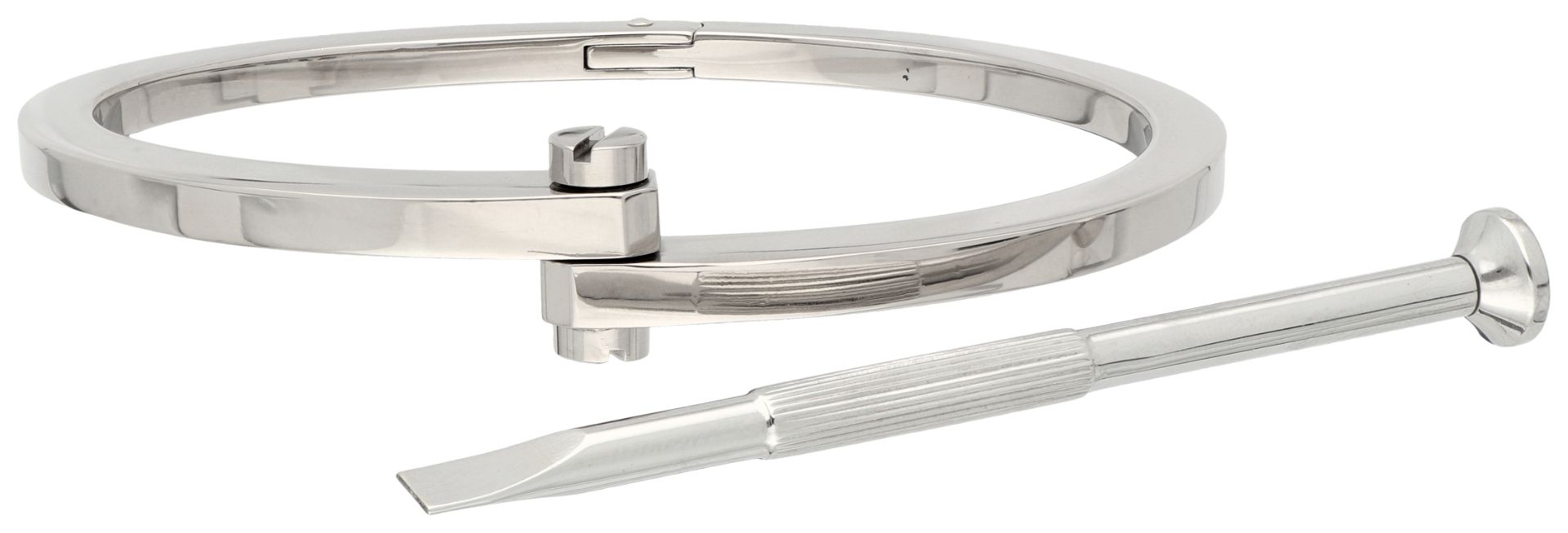 No Reserve - Cartier Menotte 18K white gold bracelet bangle and screwdriver. - Bild 2 aus 4