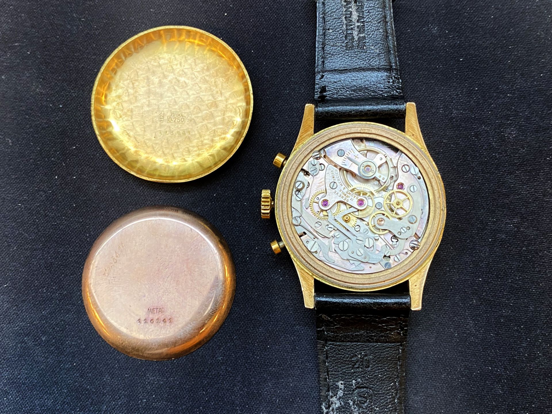 No Reserve - Baume & Mercier chronograph 18K. 3940 - Men's watch - approx. 1940. - Bild 6 aus 6