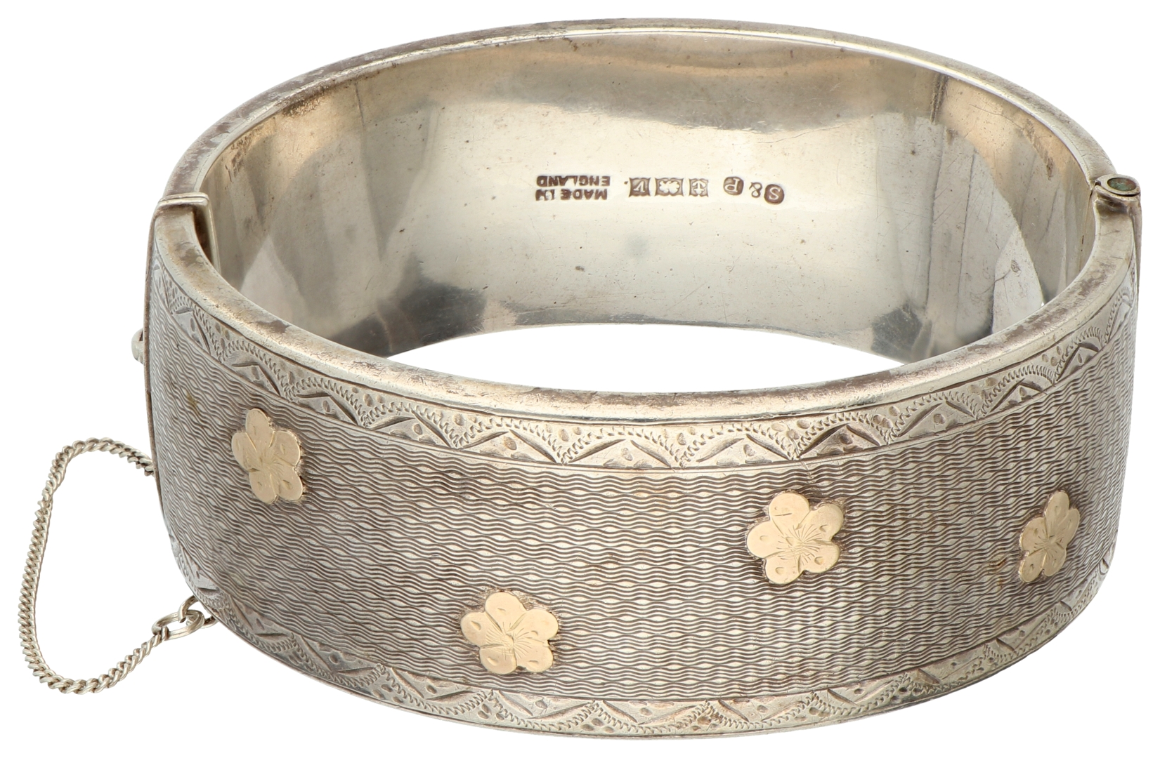 No Reserve - Silver large English bangle bracelet. - Image 3 of 4