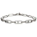 No Reserve - Messika 18K white gold link bracelet 'Move' set with approx. 1.15 ct. diamond.