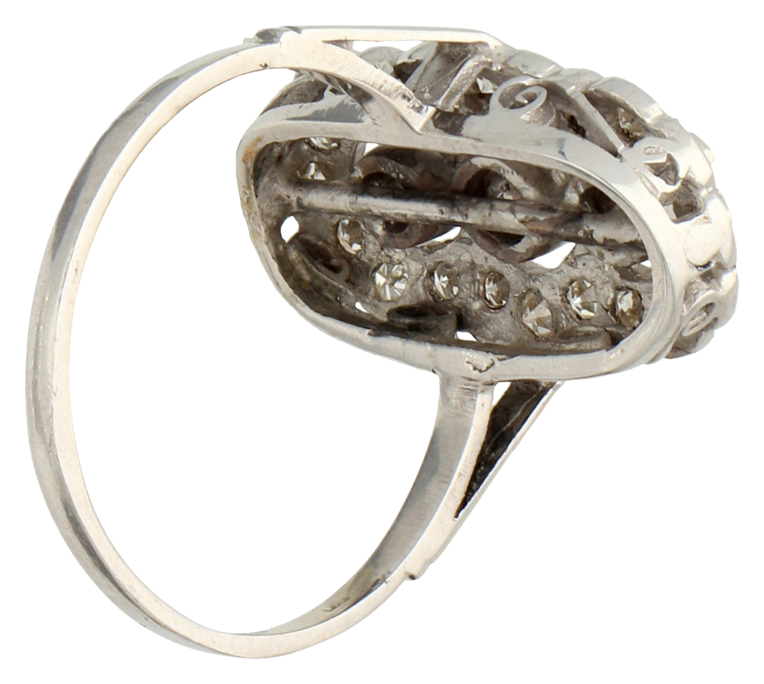 No Reserve - 18K White gold princess ring set with approx. 0.46 ct. diamonds. - Bild 2 aus 2