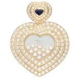 No Reserve - Chopard 18K yellow gold 'Happy Diamonds Heart' pendant set with approx. 3.87 ct. diamon
