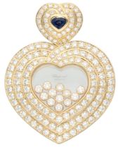 No Reserve - Chopard 18K yellow gold 'Happy Diamonds Heart' pendant set with approx. 3.87 ct. diamon