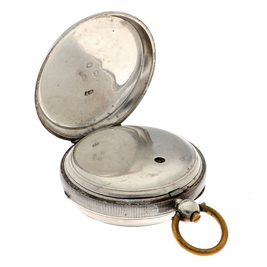 No Reserve - Waltham Mass. 925/1000 silver - Men's pocketwatch - approx. 1800 - 1850. - Image 4 of 5