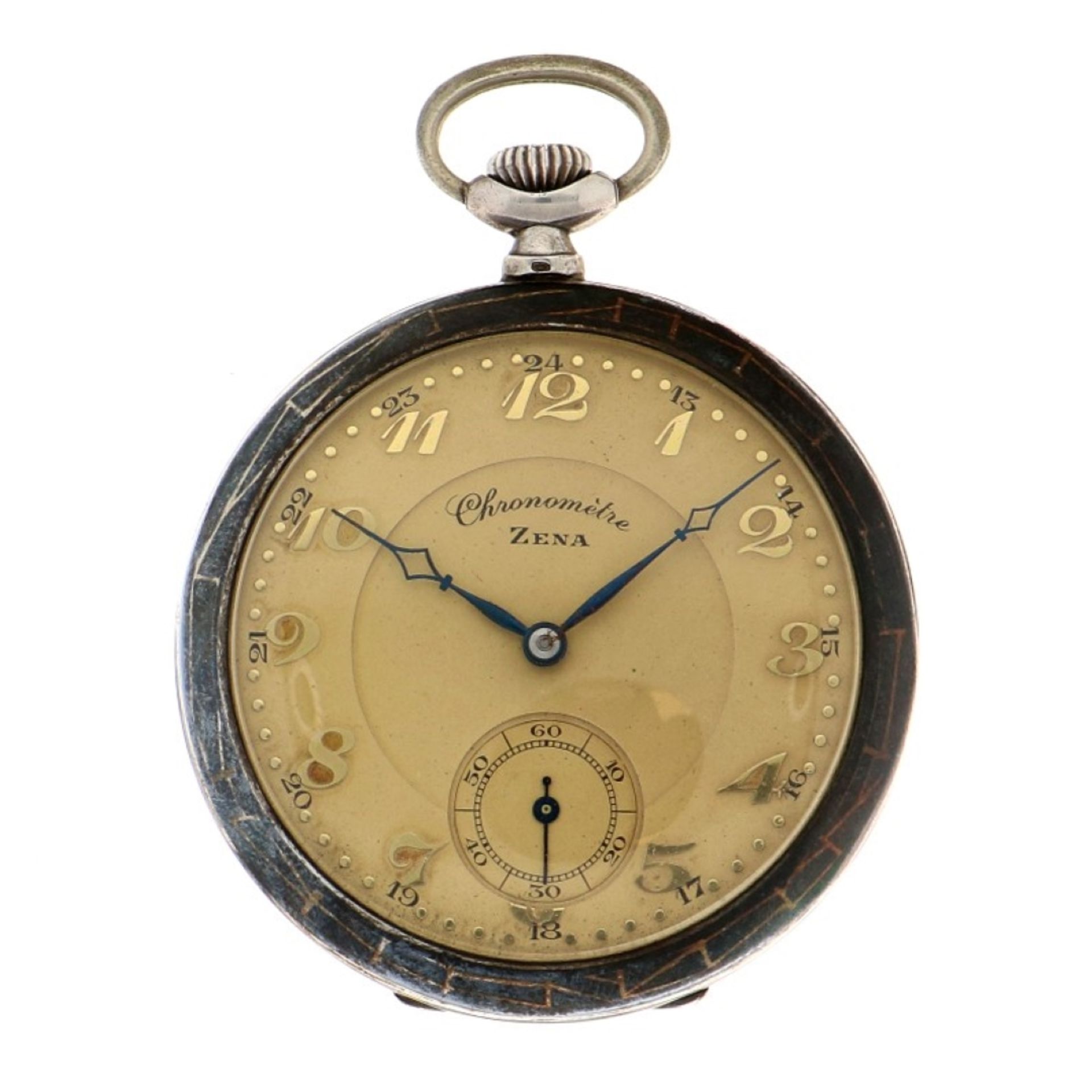 No Reserve - Zena Chronomètre Lever-Escapement silver 800/1000 - Men's pocketwatch.