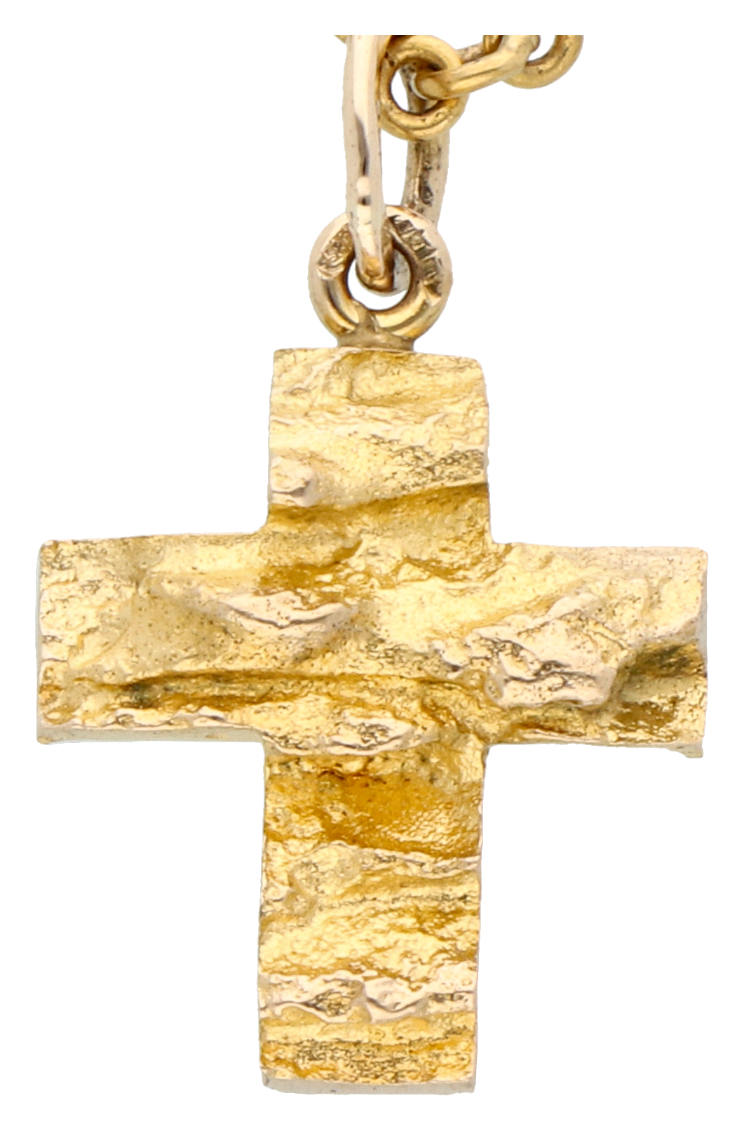 No Reserve - Lapponia 14K yellow gold cross pendant on necklace from the 1970s. - Image 2 of 3