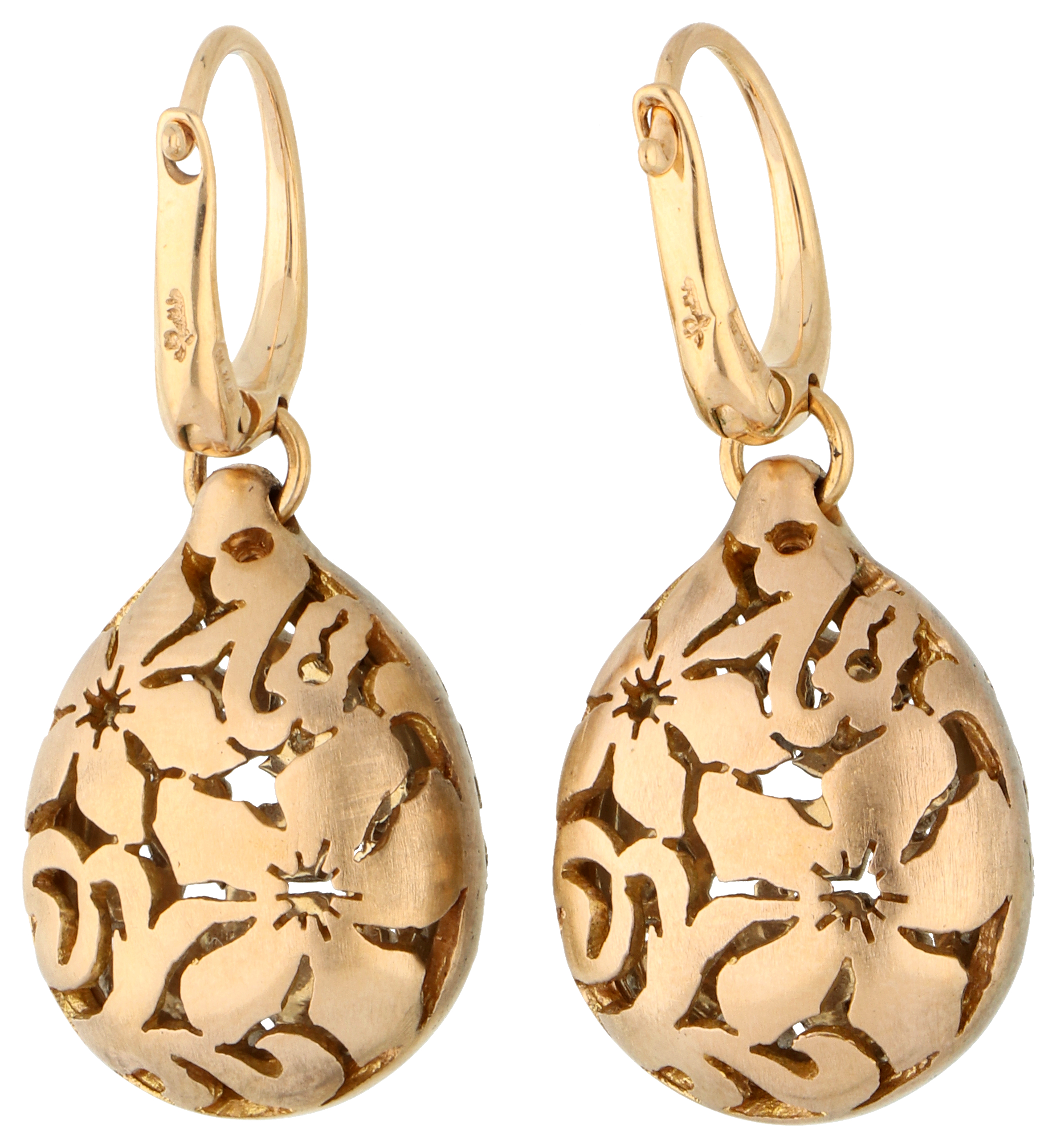 No Reserve - Pomellato 18K yellow gold Arabesque earrings with diamonds. - Image 2 of 5