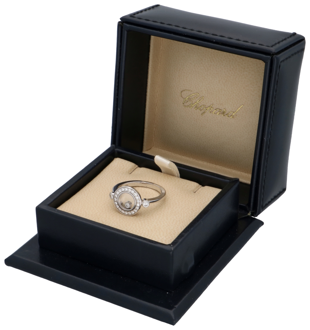 No Reserve - Chopard 18k white gold happy diamonds ring set with approx. 0.31 ct. diamond. - Image 3 of 5