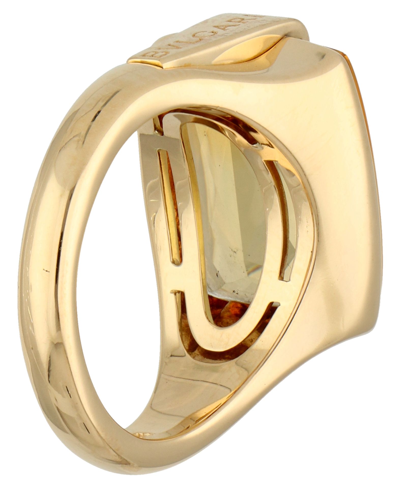 No Reserve - Bvlgari 18K yellow gold 'Allegra' ring set with approx. 9.13 ct. citrine. - Bild 2 aus 4
