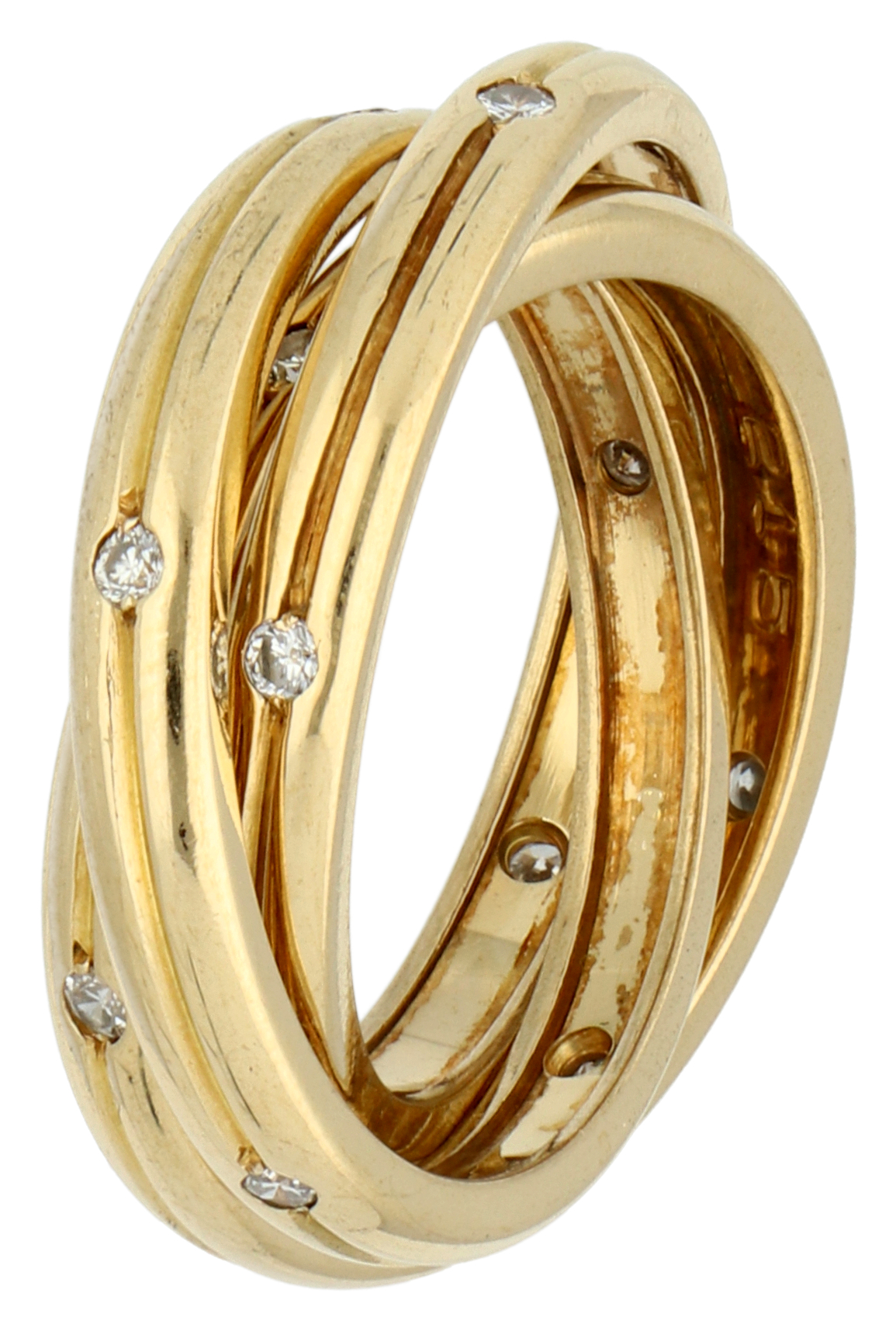 No Reserve - Cartier 18K yellow gold 'constellation trinity triple' ring set with approx. 0.30 ct. d - Image 2 of 4