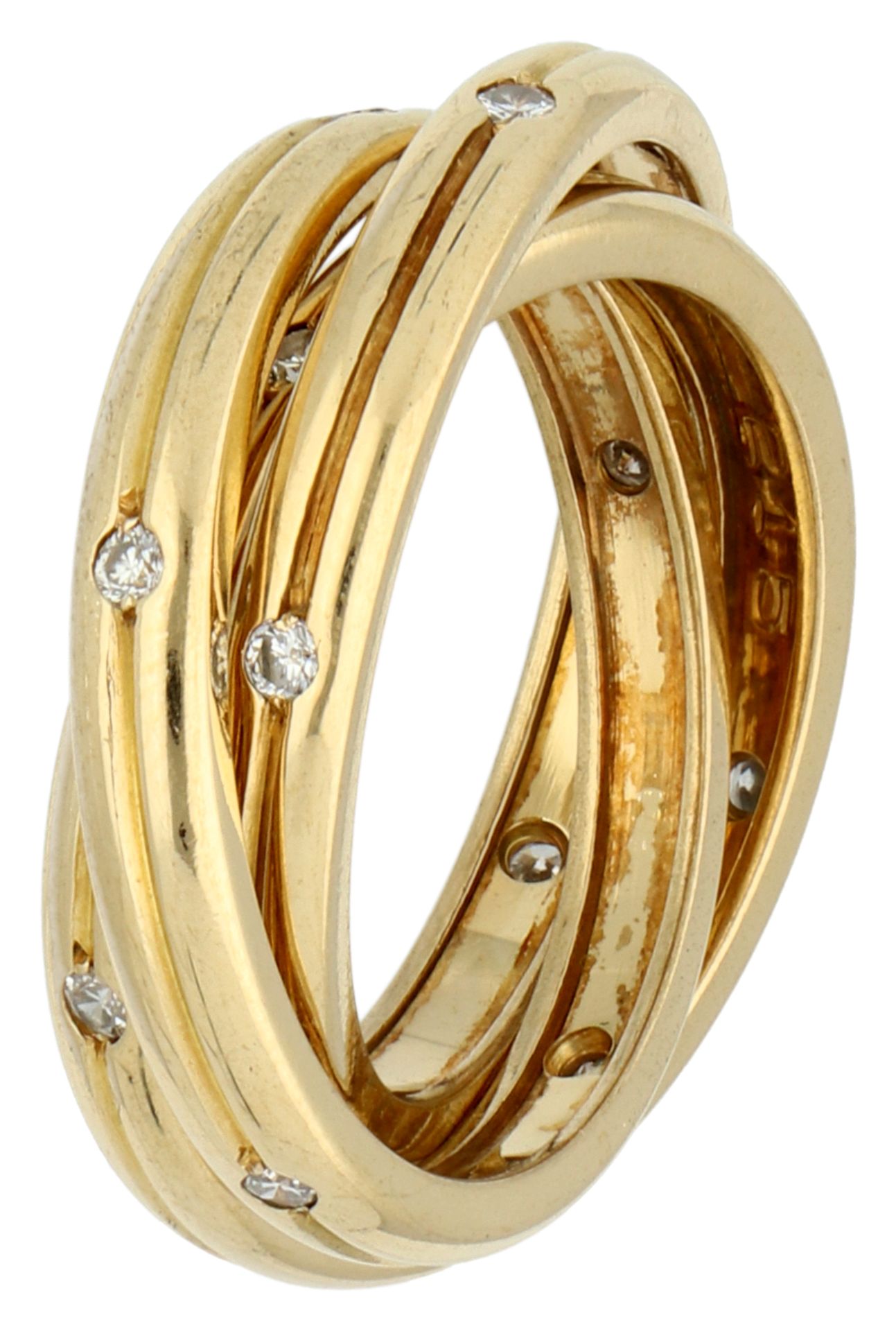 No Reserve - Cartier 18K yellow gold 'constellation trinity triple' ring set with approx. 0.30 ct. d - Bild 2 aus 4