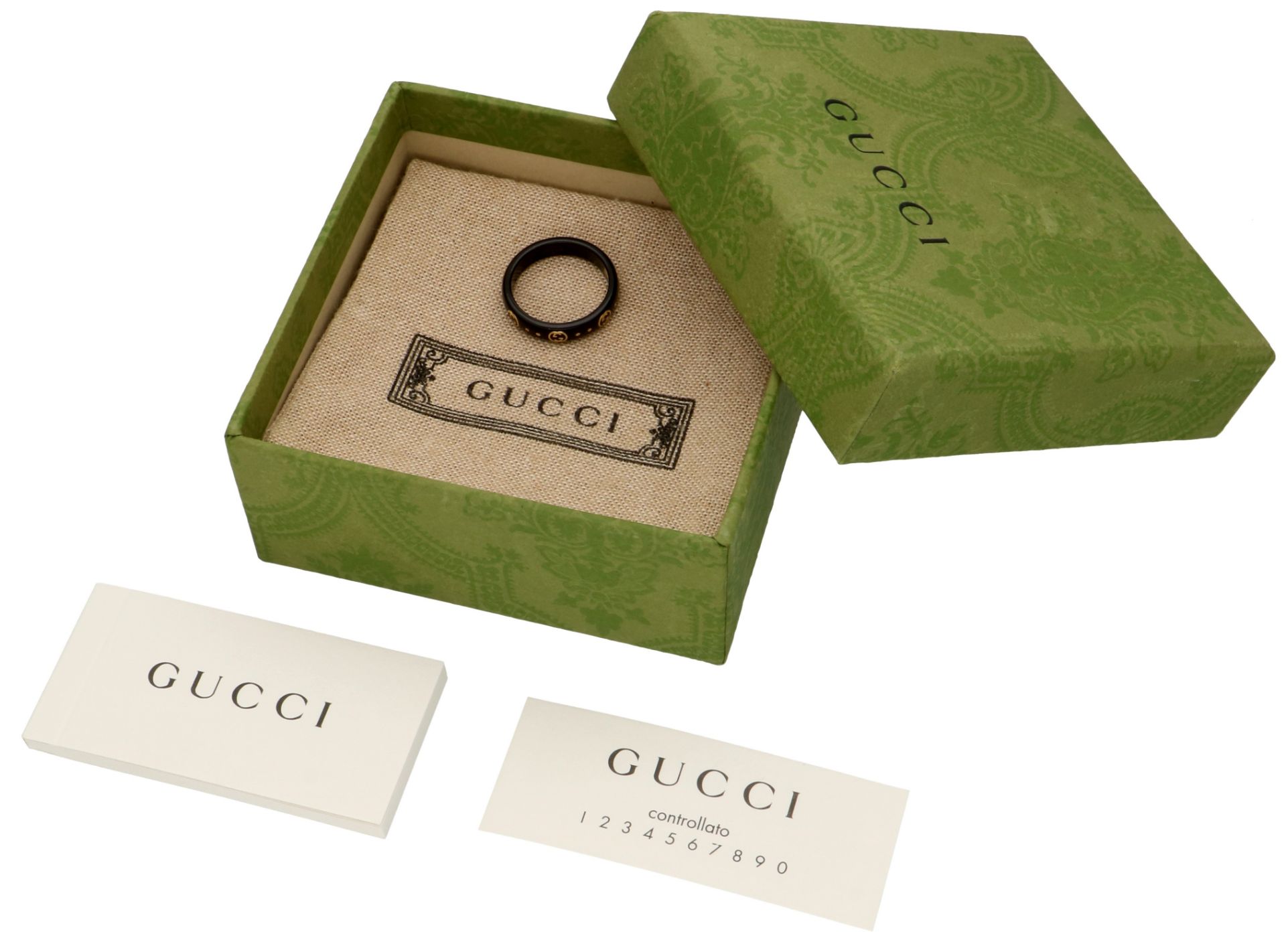 No Reserve - Gucci 18K yellow gold Icon ring synthetic Corundum. - Image 5 of 5