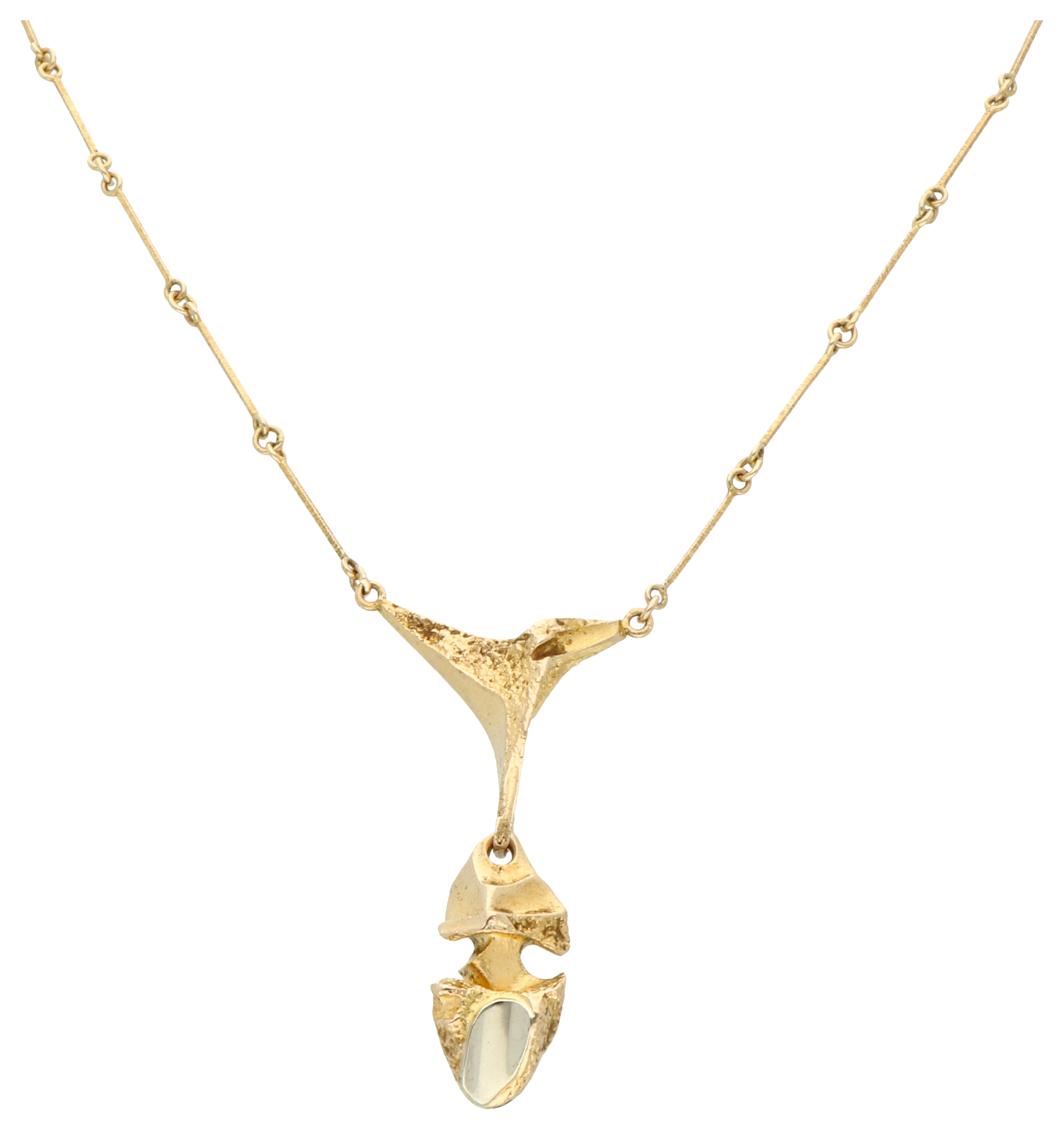 No Reserve - Lapponia 14K yellow gold Kaira pendant on necklace.