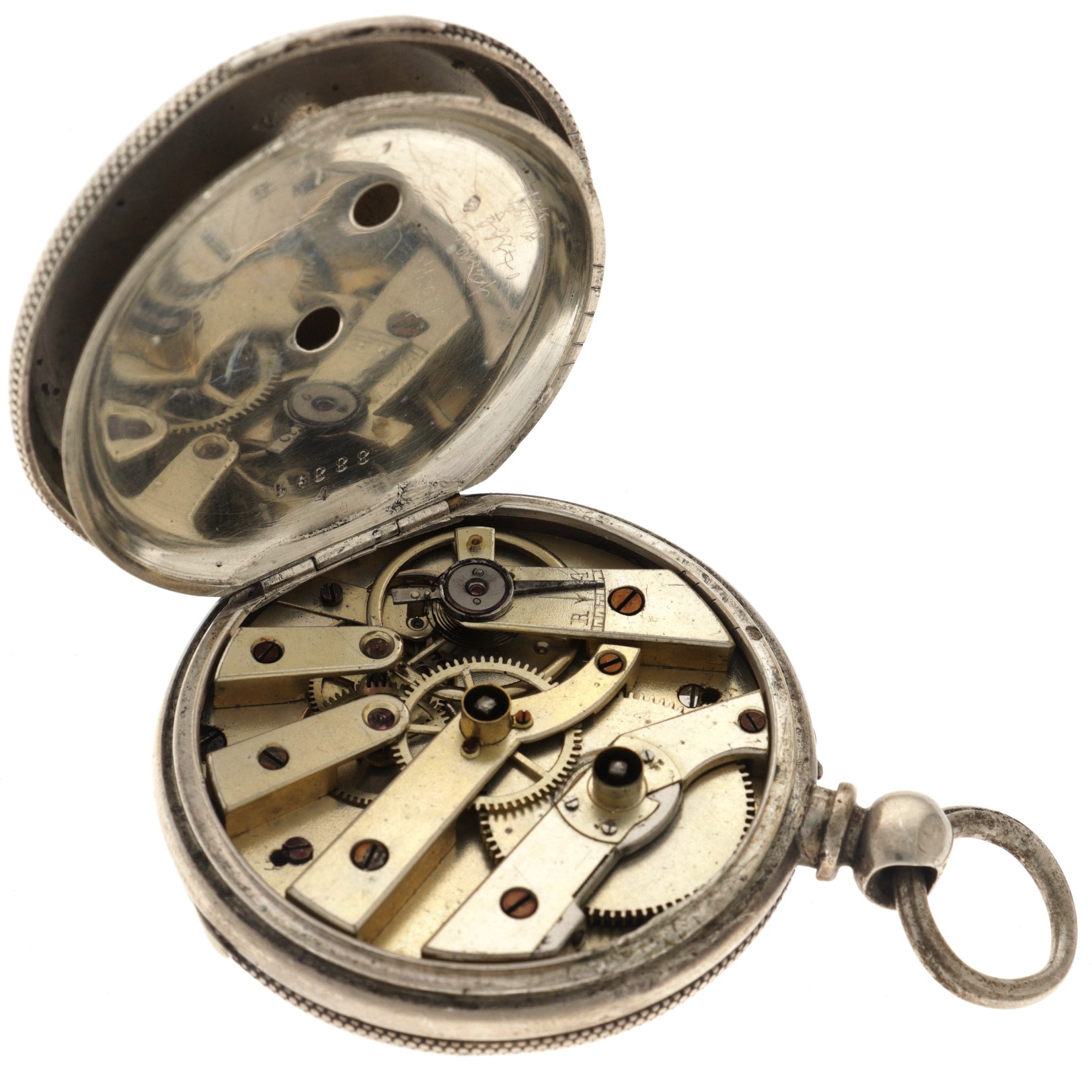 No Reserve - J. Baumer silver (800/1000) - Men's pocket watch - Paris, France. - Image 4 of 5