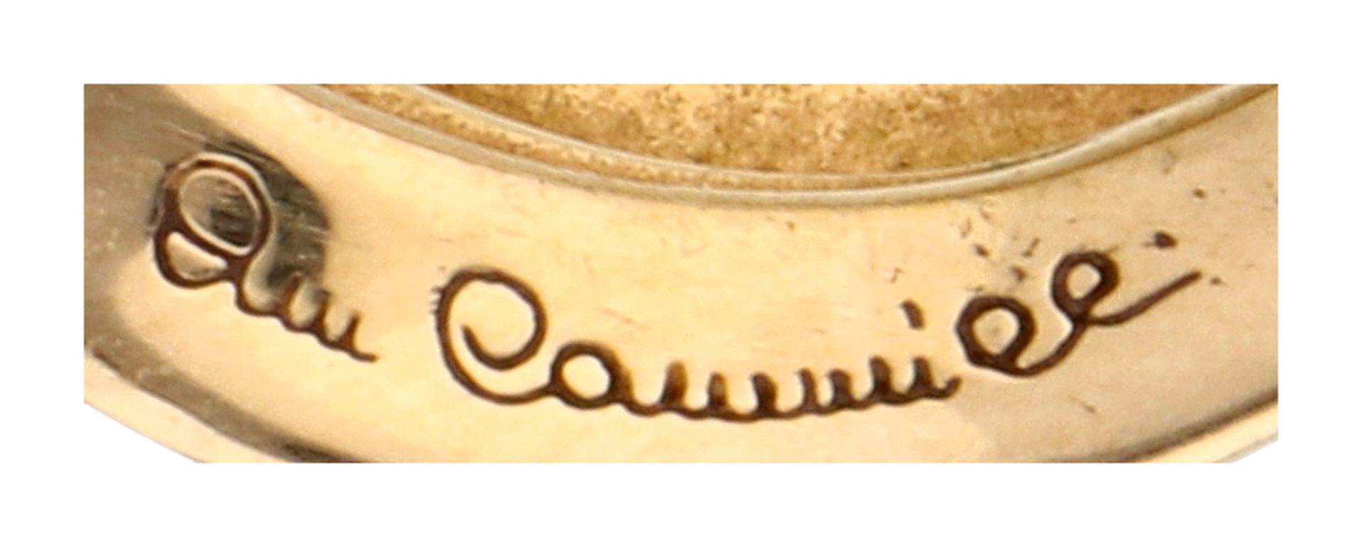 No Reserve - Annamaria Cammilli 18K yellow gold hoop earrings set with approx. 0.32 ct. diamonds. - Bild 3 aus 4