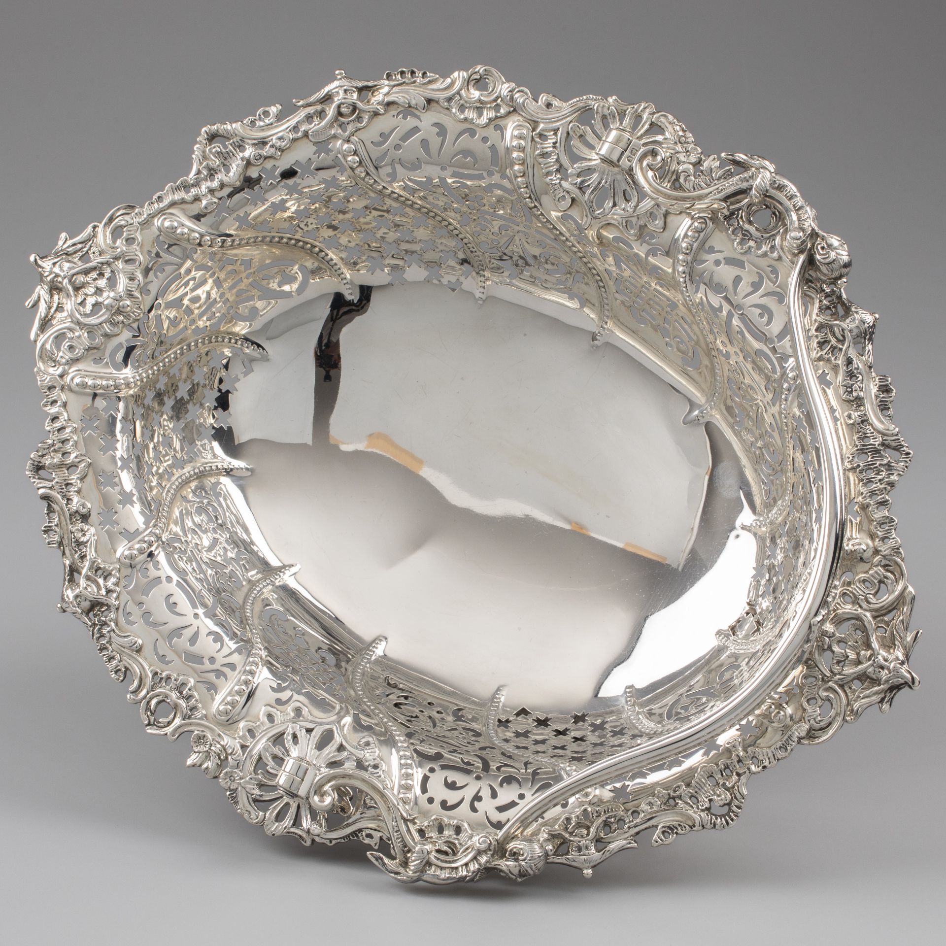 Showpiece basket / fruit basket, Russells Ltd, London 1912, silver. - Bild 6 aus 9