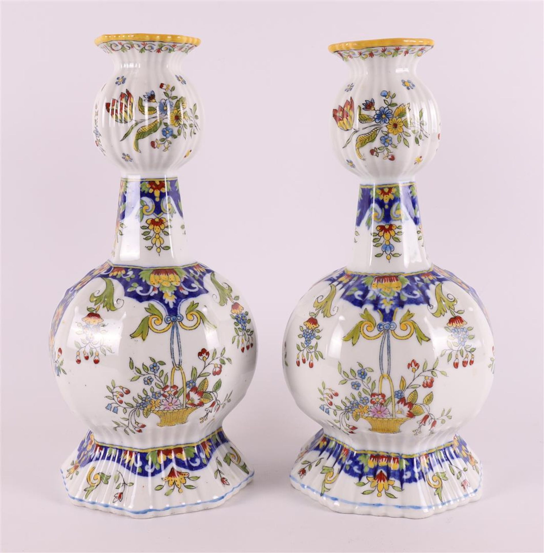 A pair of earthenware so-called 'knob vases', France. - Image 3 of 6