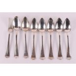 A second grade 835/1000 silver table place settings and six spoons, Haags Lofje