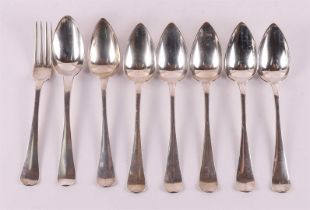 A second grade 835/1000 silver table place settings and six spoons, Haags Lofje