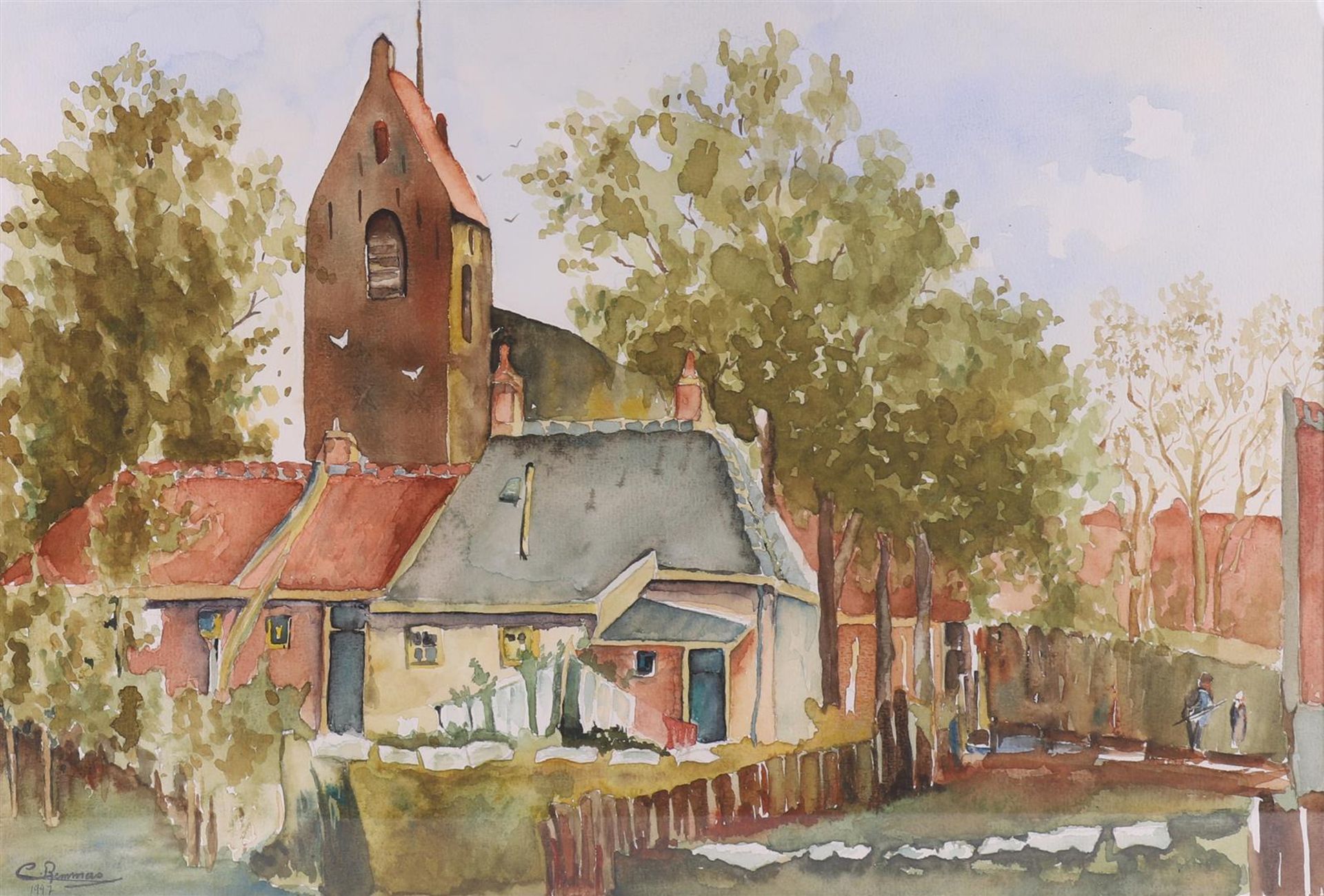 Remmers, C 'Old church in Winsum, Obergum', - Bild 2 aus 3