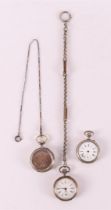 Three various men's vest pocket watches, including 19th century.