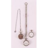 Three various men's vest pocket watches, including 19th century.