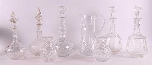 A lot of various glass and crystal, including decanters and jug, 20th century