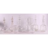 A lot of various glass and crystal, including decanters and jug, 20th century