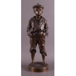 A brown patinated bronze 'Whistling Boy', Vlaclav Szczeblewesky (1888-1965).