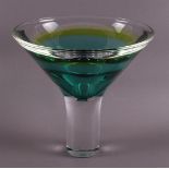 A funnel-shaped polychrome glass vase, unique, Floris Meydam.
