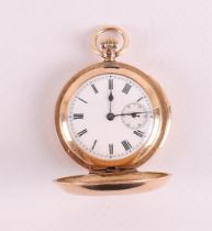 A ladies' hanging watch in 14 kt 585/1000 yellow gold double case, early 20th ce