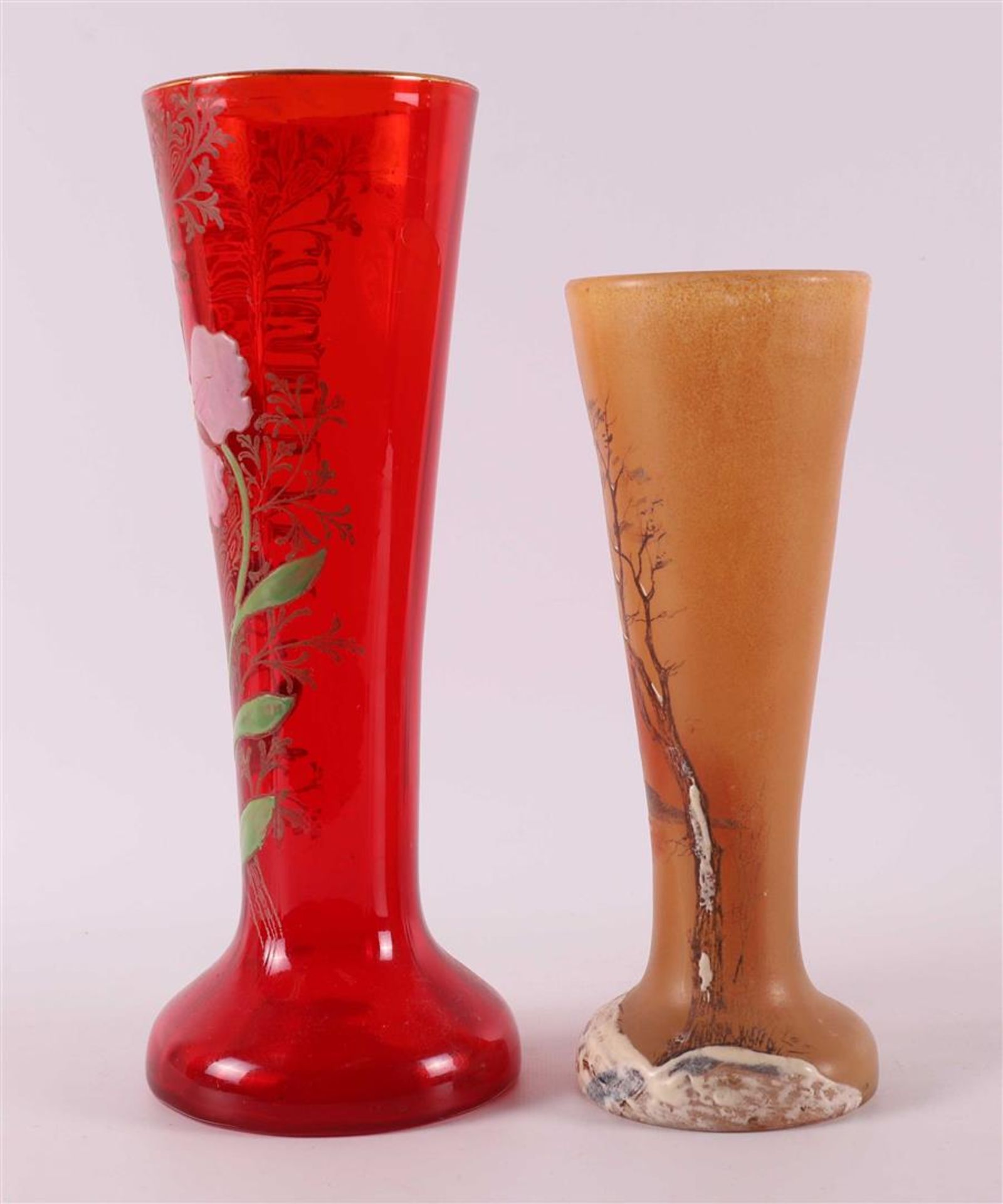 A polychrome glass trumpet vase, France, circa 1900. - Image 3 of 6
