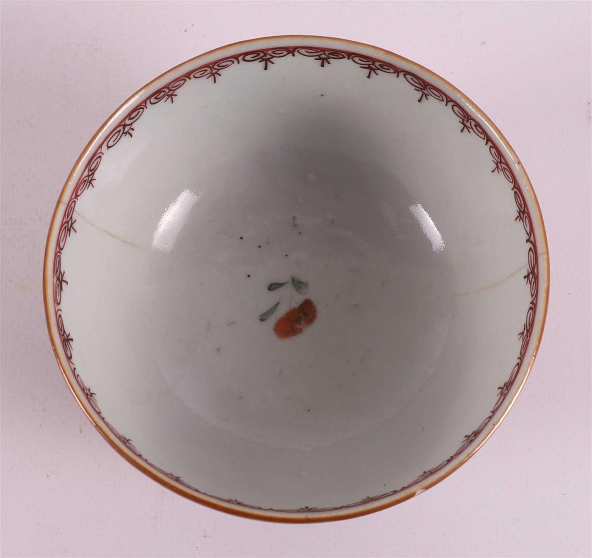 Seven famille rose porcelain cups and saucers, Batavia porcelain, China, - Image 14 of 27