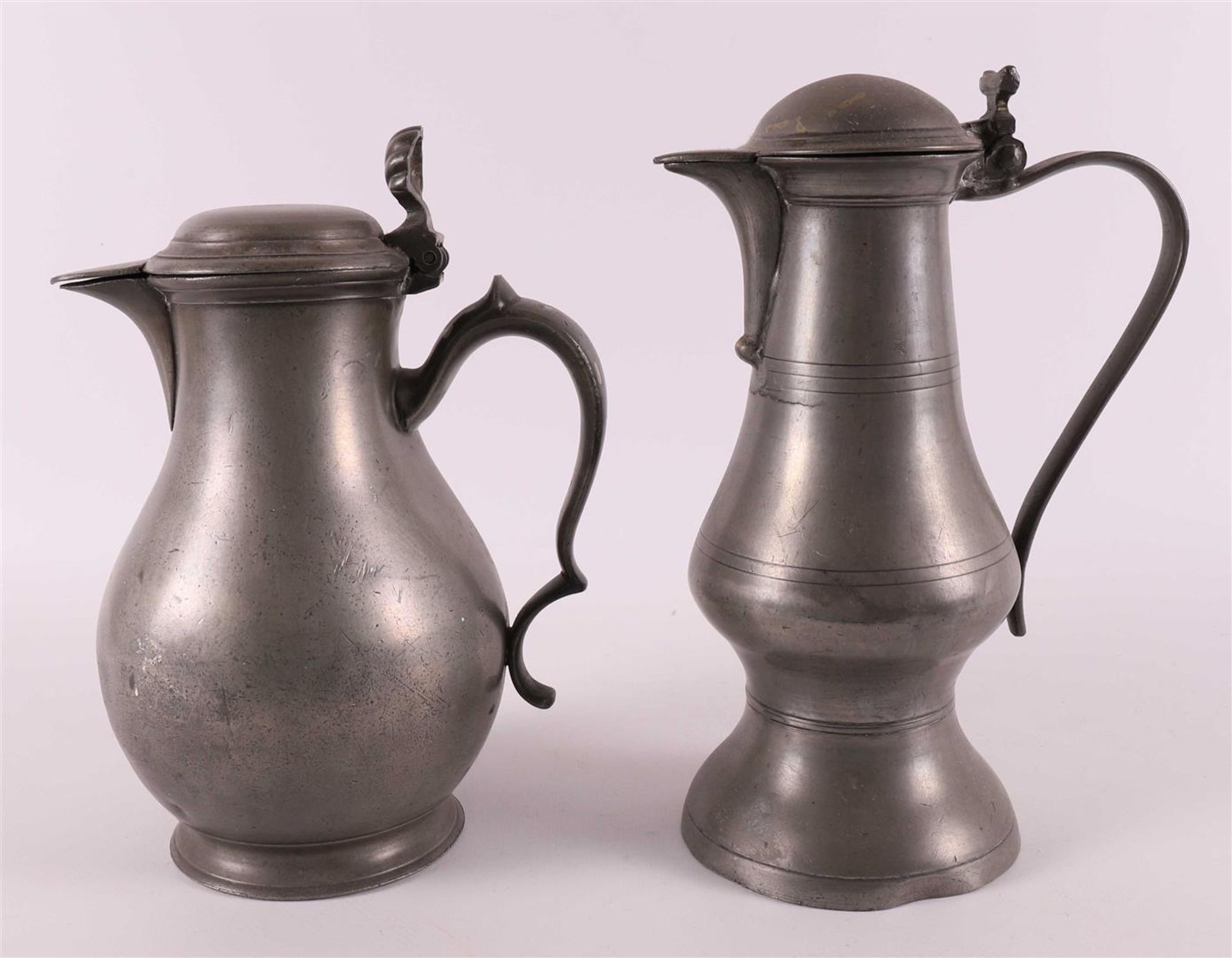 A lot of various tin, including tap jug and lid jug, 18th/19th century. - Bild 7 aus 8