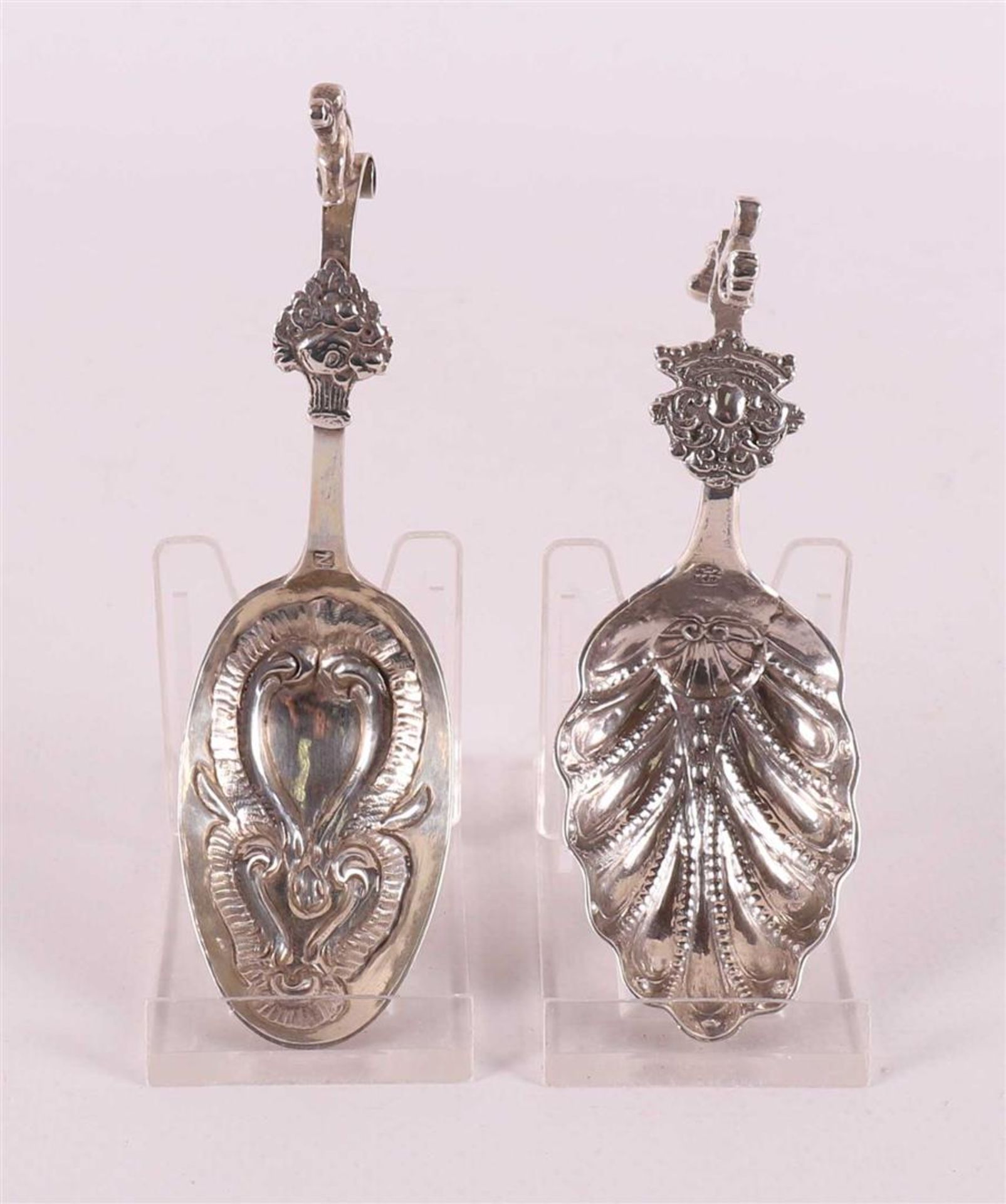 Two silver cream spoons, Friesland, 18th century.