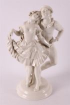 A white porcelain sculpture of a dancing couple, Germany