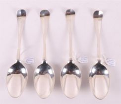 Four first grade content 925/1000 silver spoons, Friesland, Leeuwarden, year let