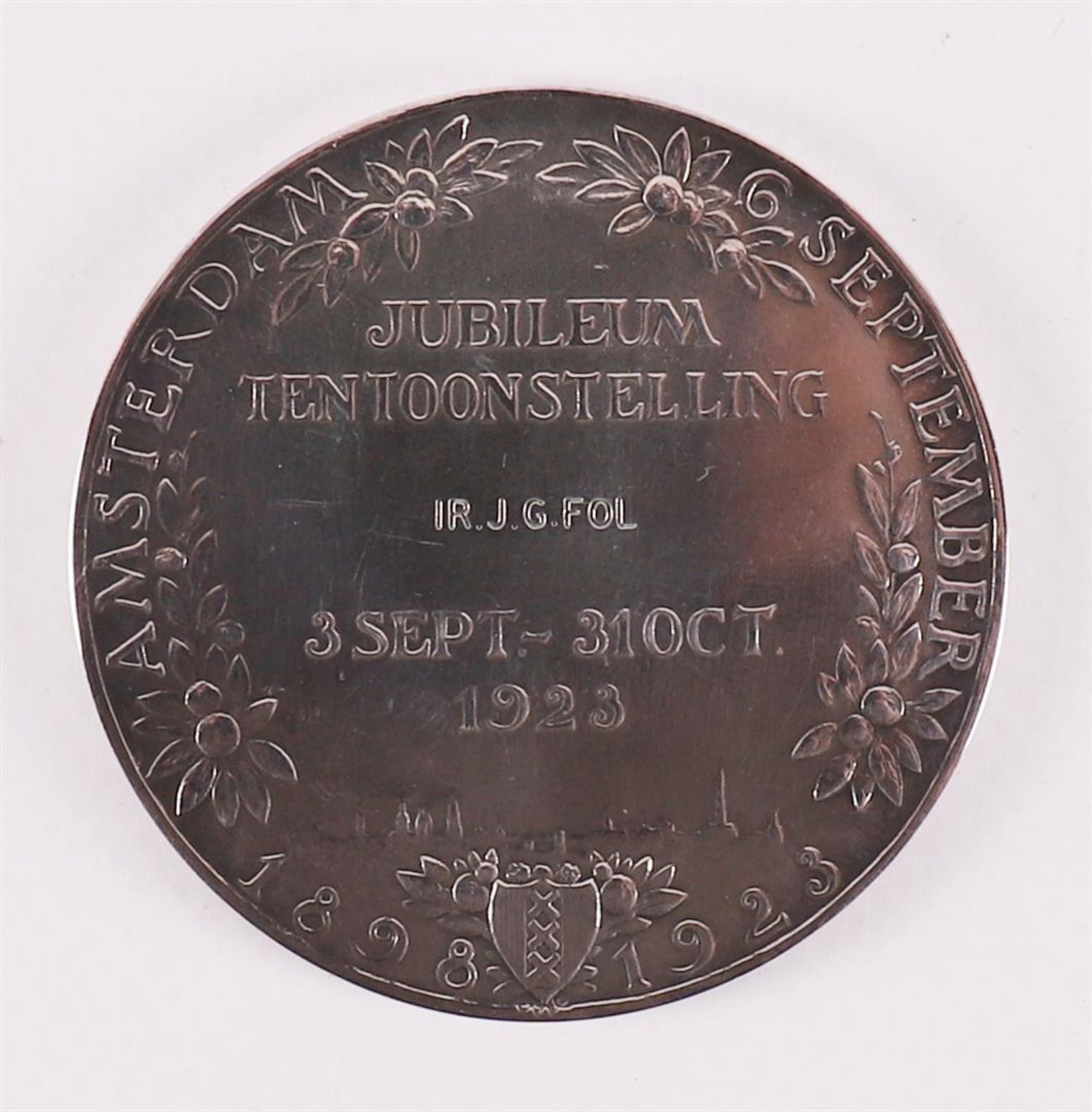 A bronze medal 'Anniversary exhibition 3 September - 31 October 1923'. - Bild 2 aus 2
