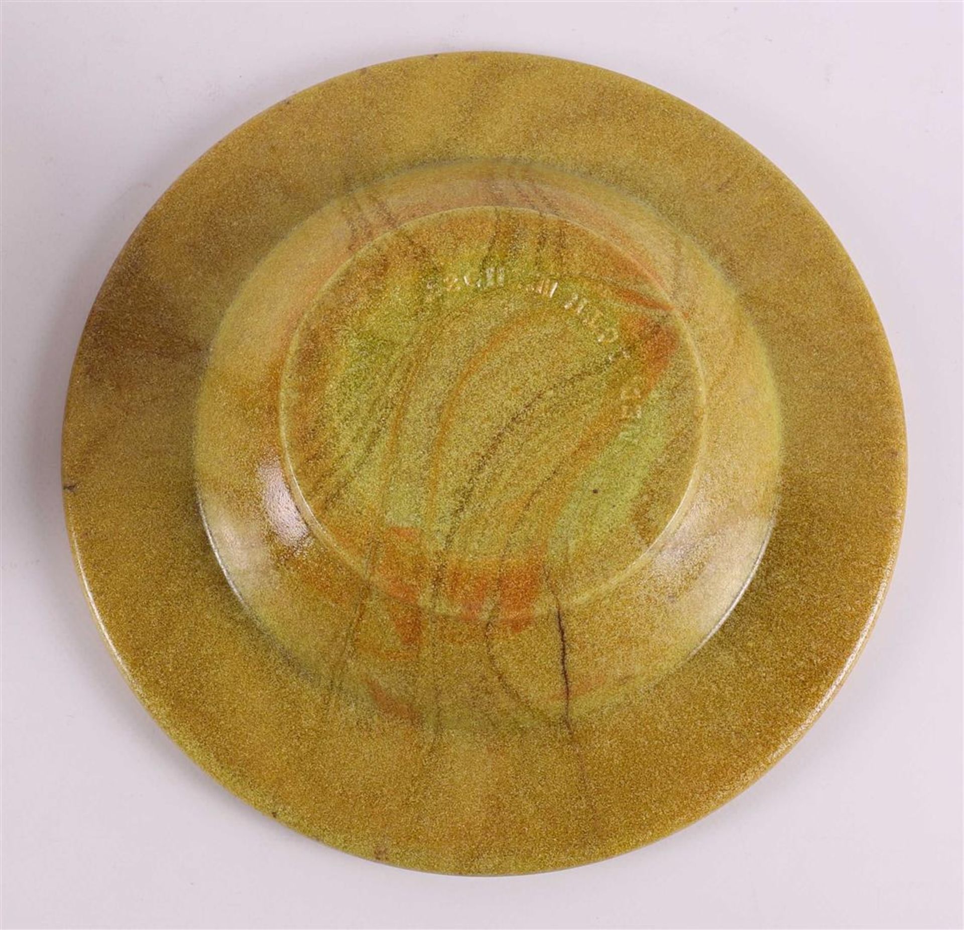 A yellow graniver cactus bowl on matching saucer, 1928. A.D. Copier. - Image 6 of 11
