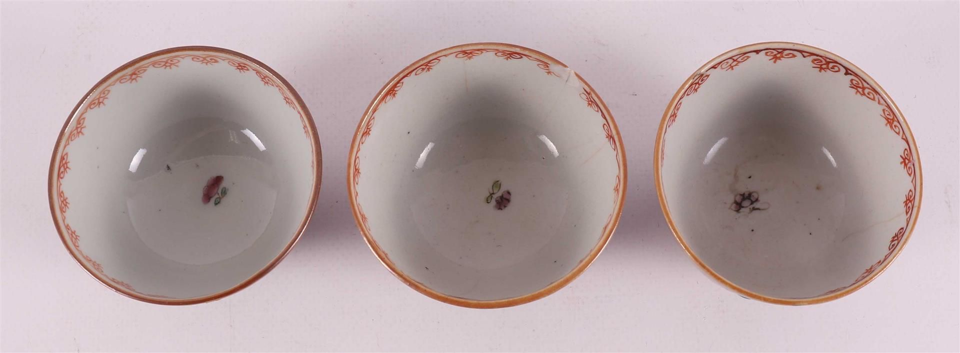 Seven famille rose porcelain cups and saucers, Batavia porcelain, China, - Image 17 of 27