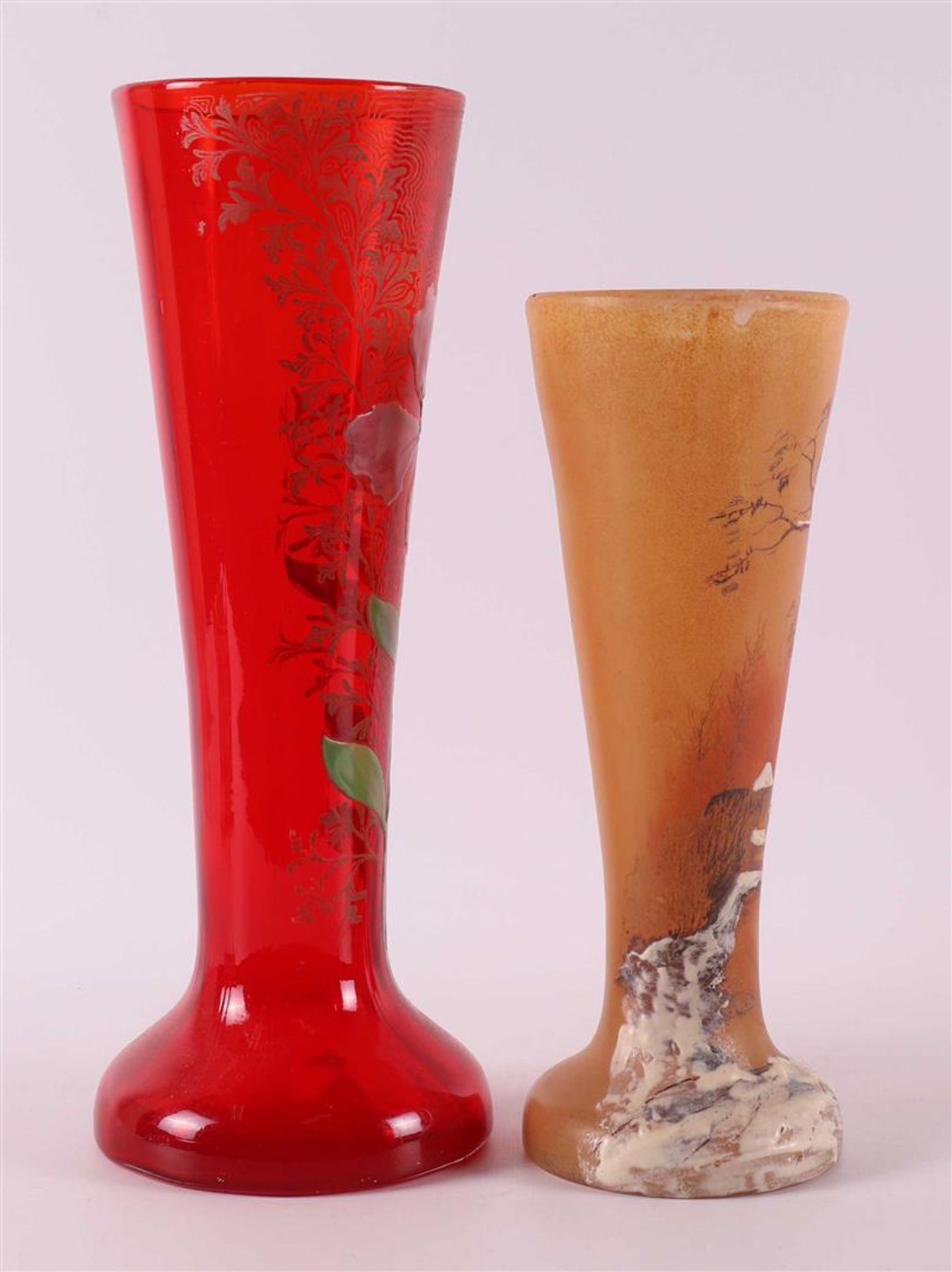 A polychrome glass trumpet vase, France, circa 1900. - Image 5 of 6