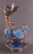 A polychrome glass object 'Duck sec time', unique, Antoon van Wijk